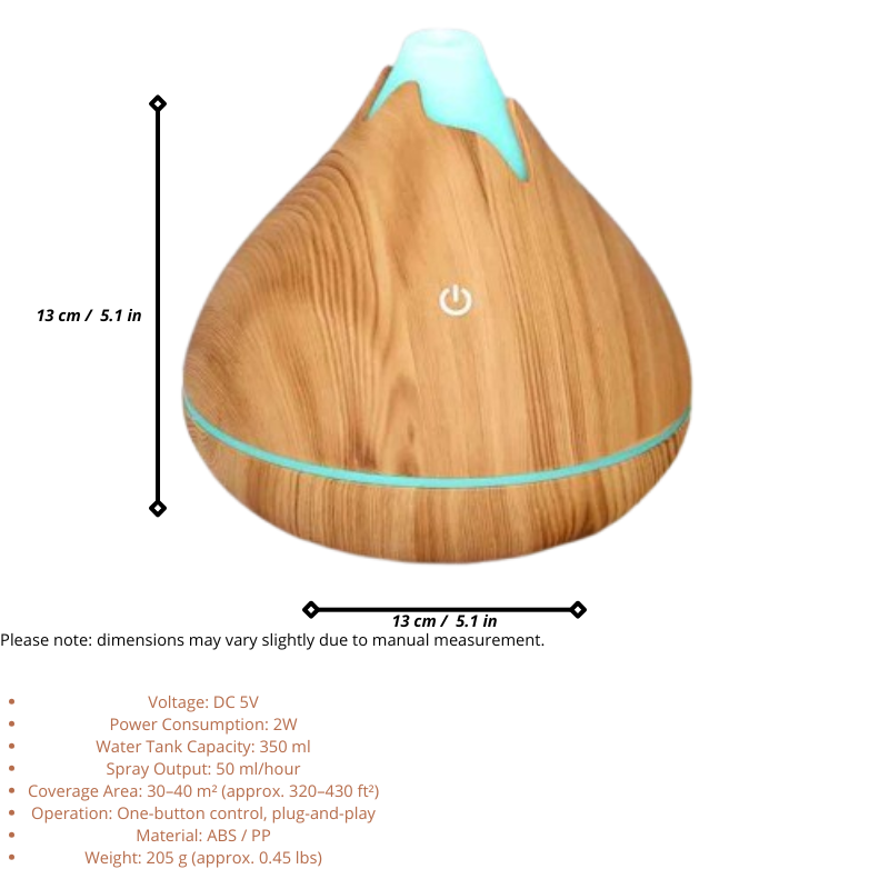 Snow Mountain Humidifier – Aroma Diffuser with LED Lights & Mist Function