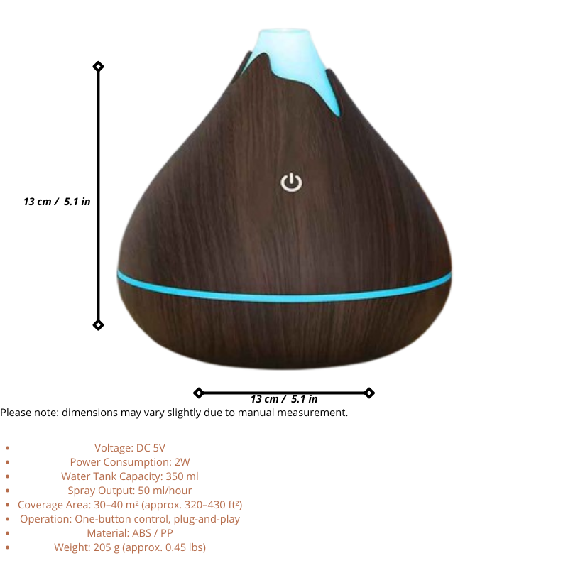 Snow Mountain Humidifier – Aroma Diffuser with LED Lights & Mist Function