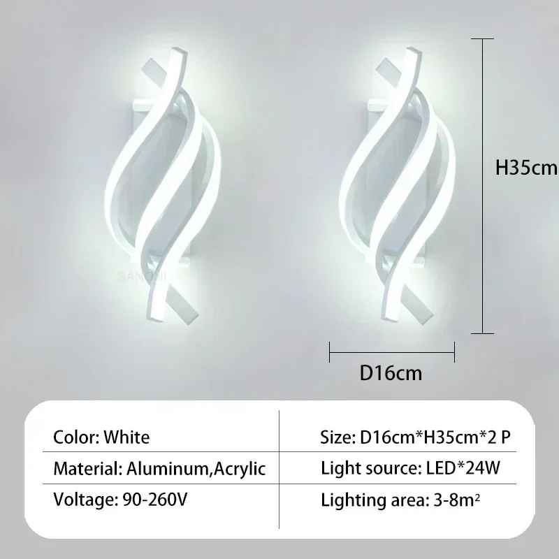 Modern Spiral Wall Lamp