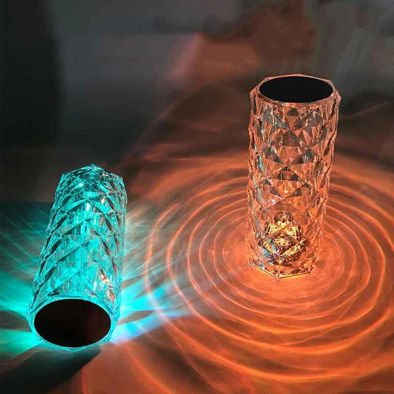 Lampe de table Crystal Rose Diamond™ – 16 couleurs de magie ambiante