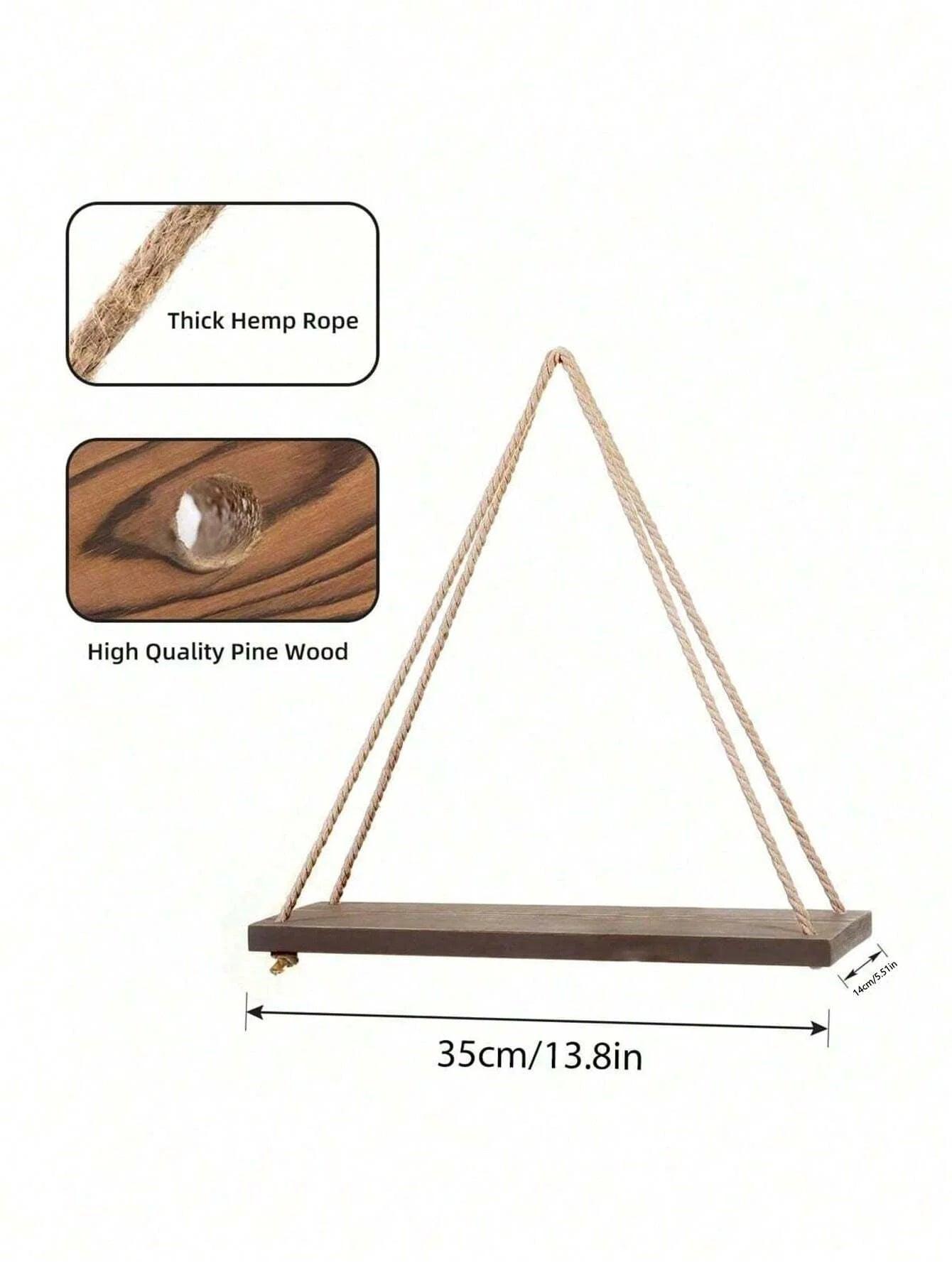 Rustic Hanging Wood Shelf