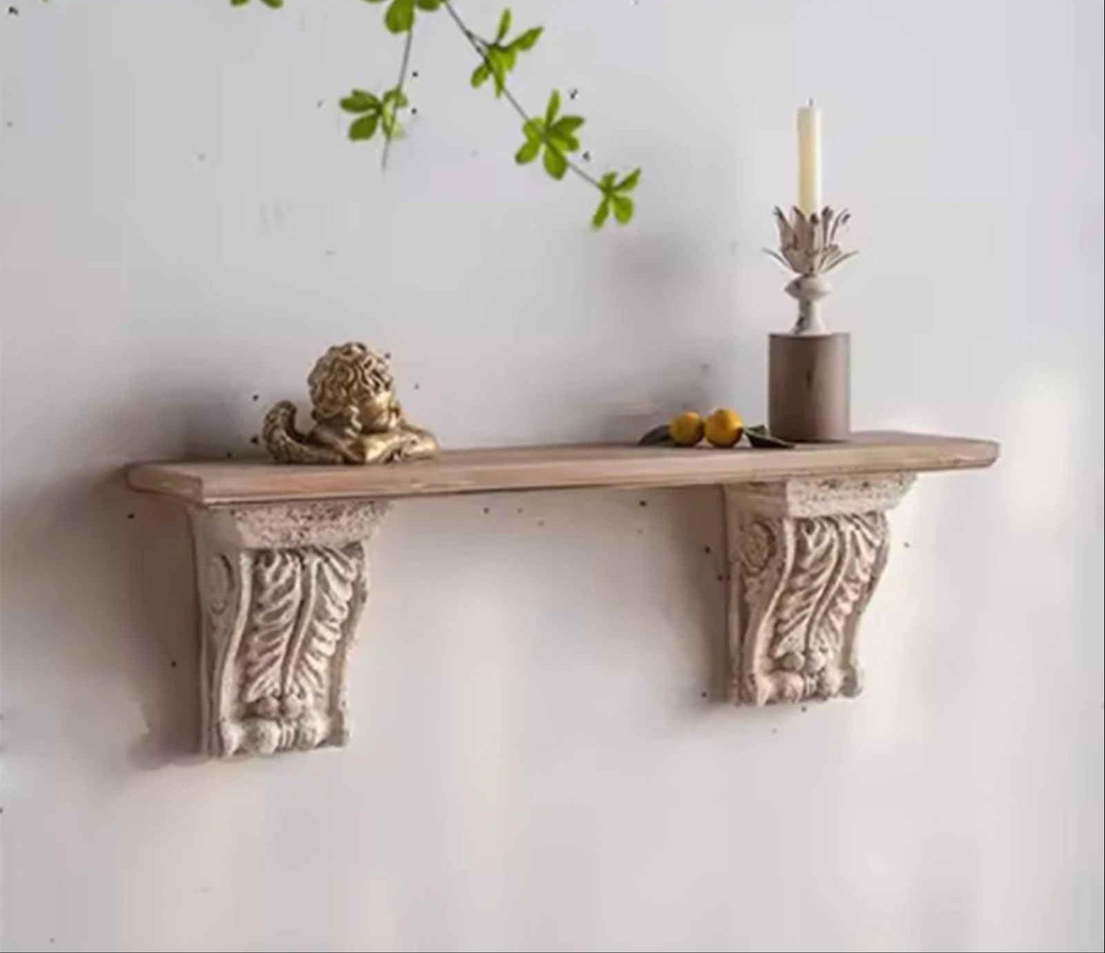 Rustic Elegance: Handcrafted Wooden Wall Shelf