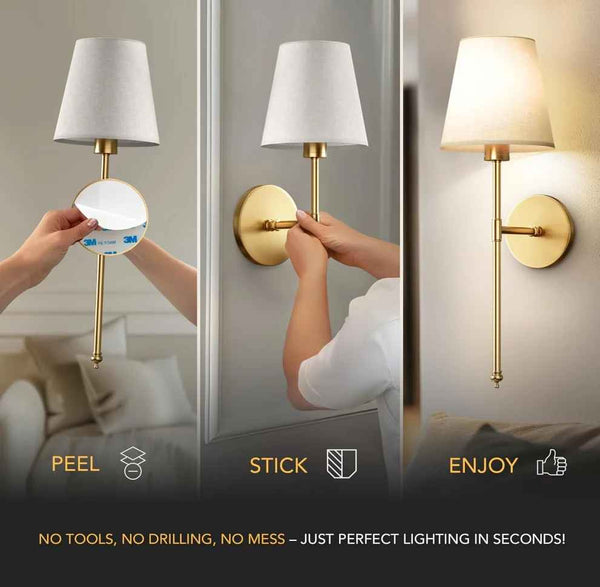 Elegant Wireless Wall Sconce — Rechargeable & Remote Controlled