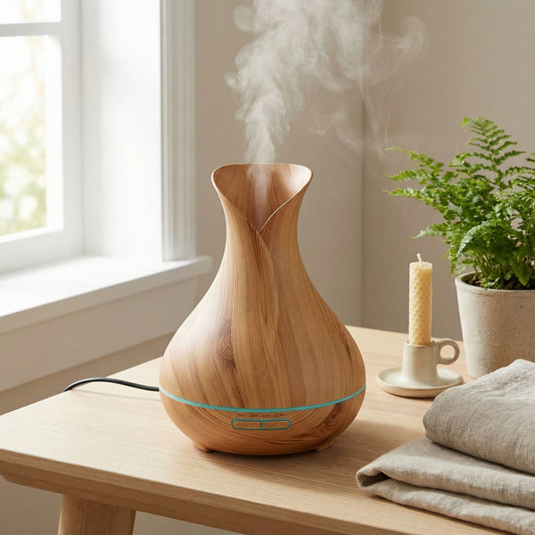 Aroma Diffuser – Elegant Vase Design with LED Light and Humidifier Function