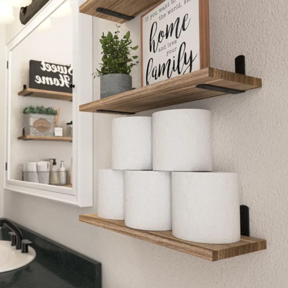 Classic Rustic Wooden Wall Shelves