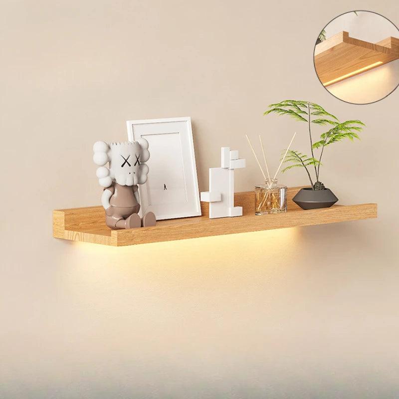 Wall Shelf with Warm LED Light – Elegant & Modern Design