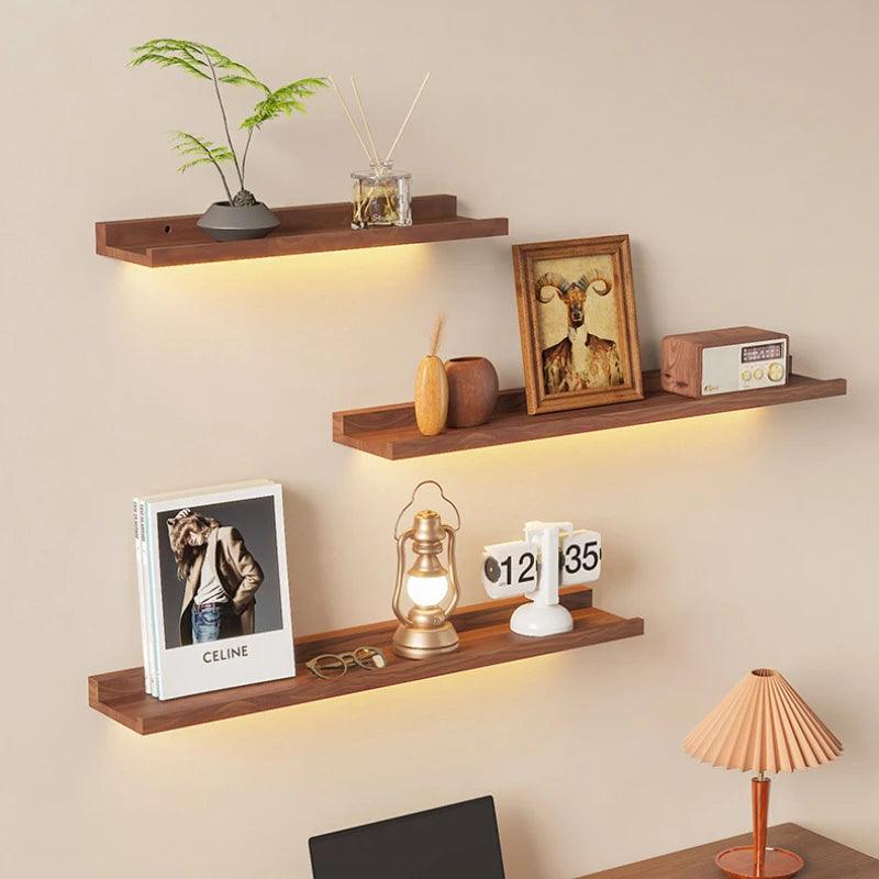 Wall Shelf with Warm LED Light – Elegant & Modern Design