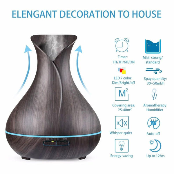 Aroma Diffusor – Edles Vasendesign mit LED-Licht und Befeuchterfunktion