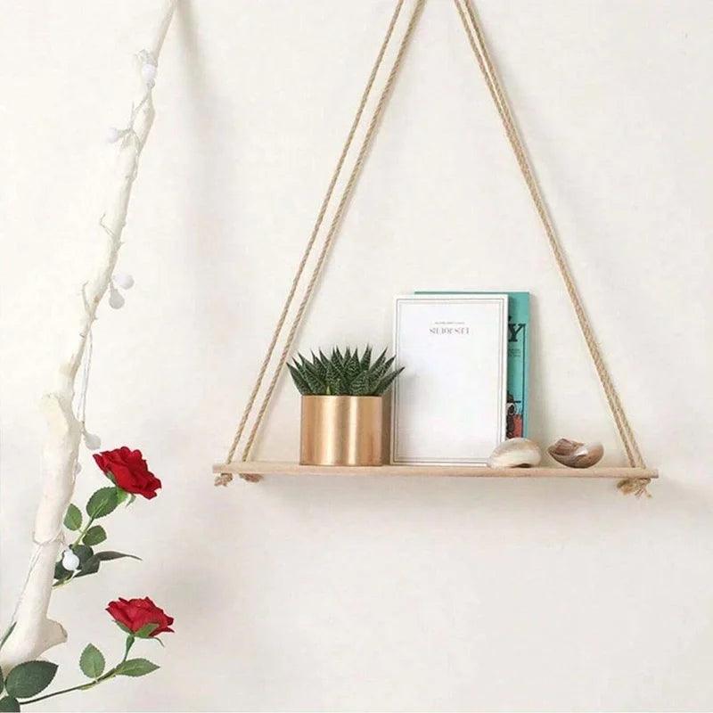 Rustic Hanging Wood Shelf