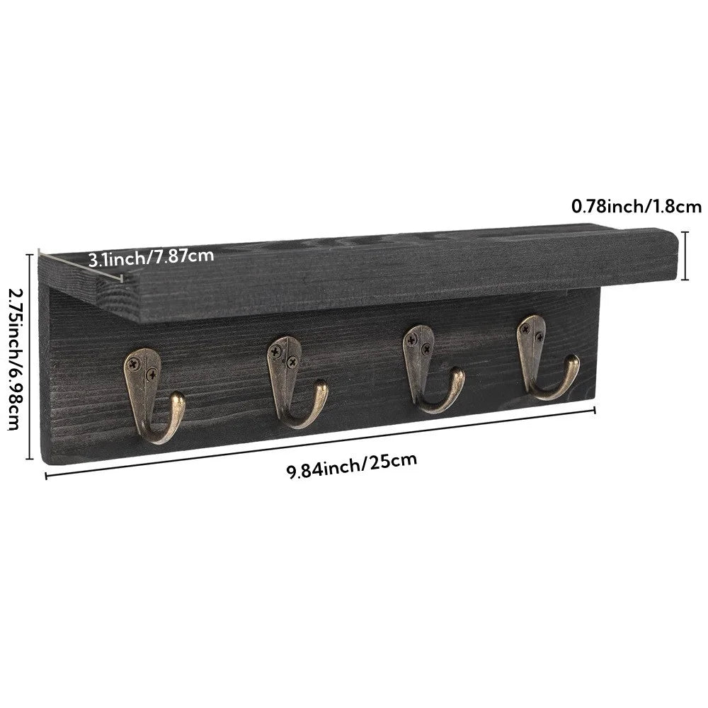 Chic Rustic Shelf with Key Hooks