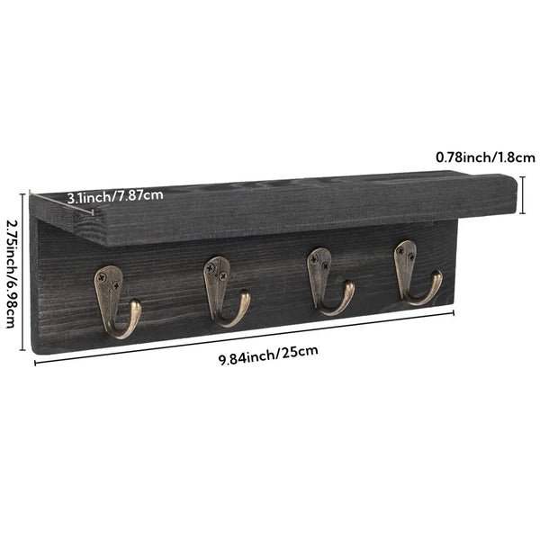 Chic Rustic Shelf with Key Hooks