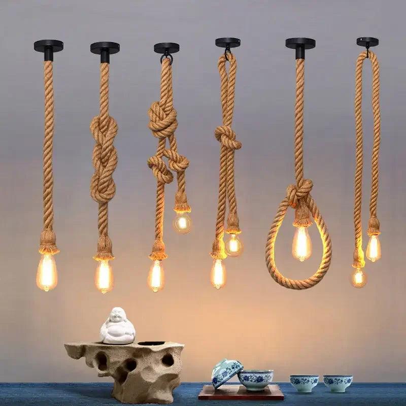 Vintage Rope Pendant Lamp