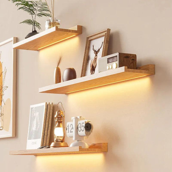 Wall Shelf with Warm LED Light – Elegant & Modern Design